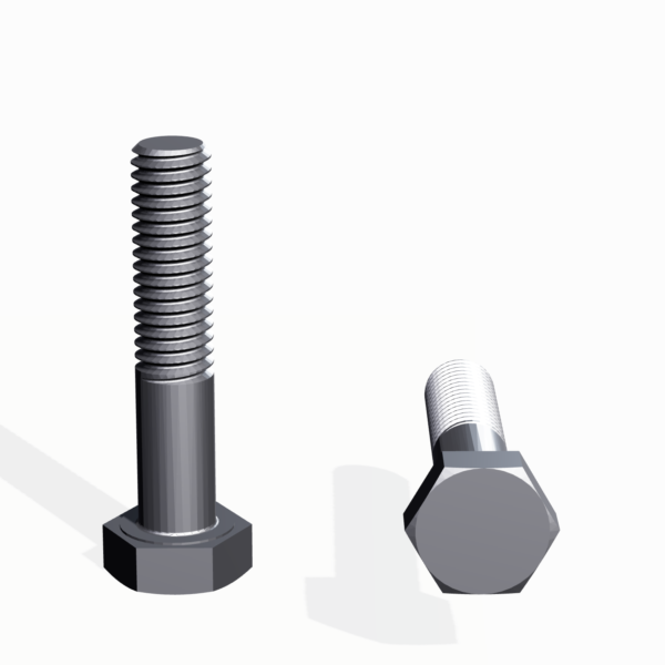 DIN 931 Hex Cap Bolt, Grade 8.8, Zinc Plated